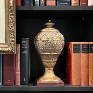 Sterling Industries Gold Ceramic Lidded Urn